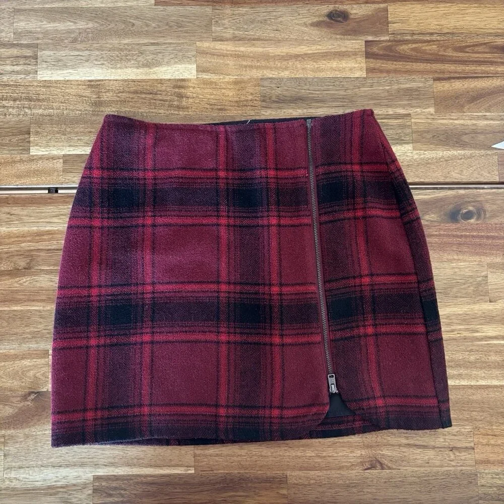 Y2K Hollister Plaid Skirt Dark Academia Grunge Size 1‎ Full Zipper Holiday Nerd